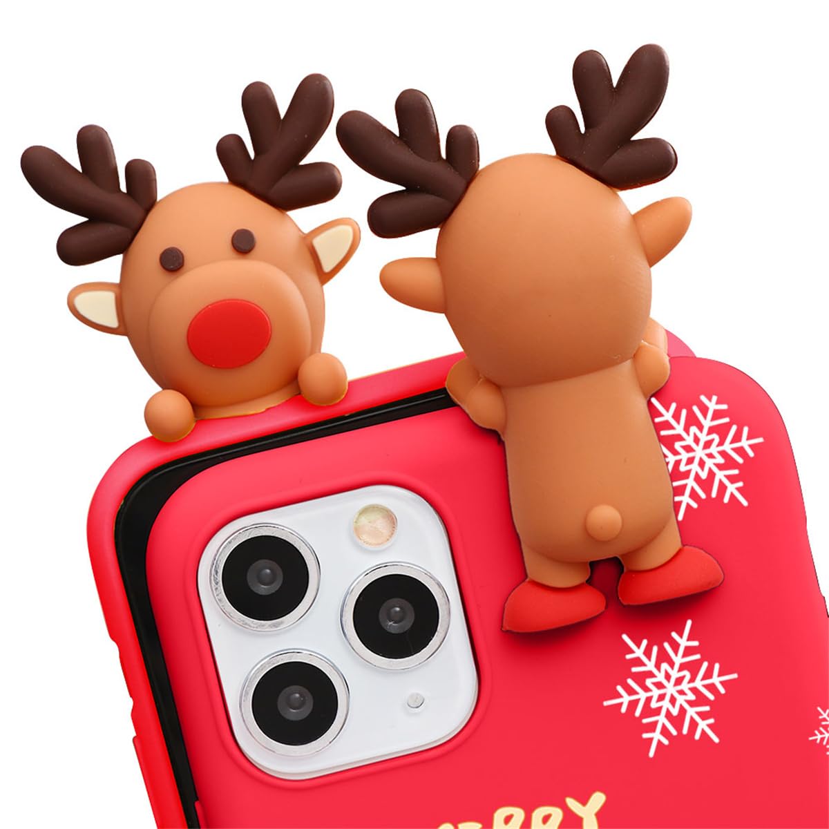 Yoedge 2 Pezzi Natale Cover per Samsung Galaxy S24 5G 6,2, Morbide Silicone TPU Custodia con Cartoon Natalizie Disegni, Antiurto Antigraffio Protettiva Case per Donne per Samsung S24, Alce