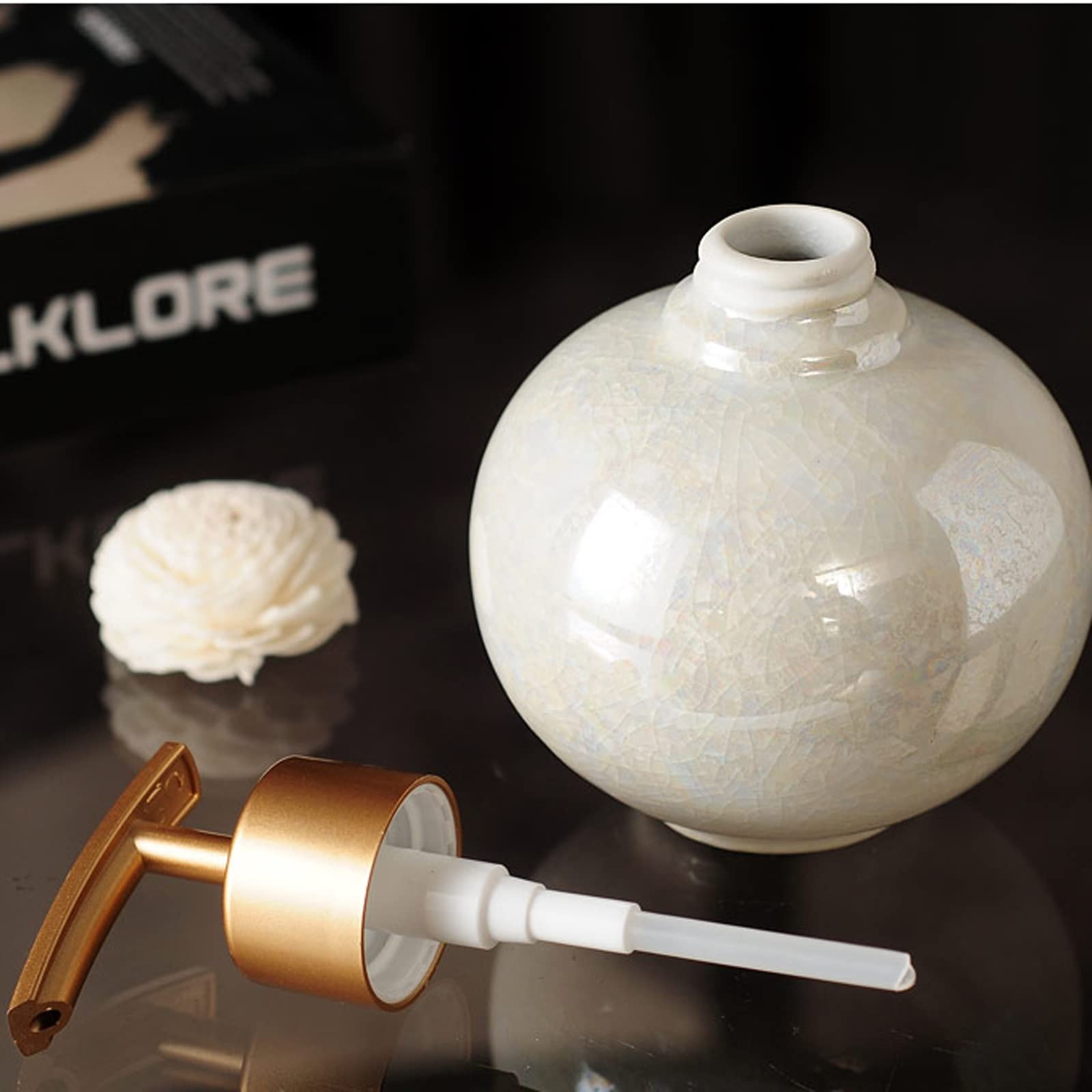 caihuashopping dozownik balsamu dozownik mydła ceramiczny dozownik mydła z pompką dozownik płynu do mycia naczyń do kuchni i łazienki dozownik mydła (rozmiar: B)