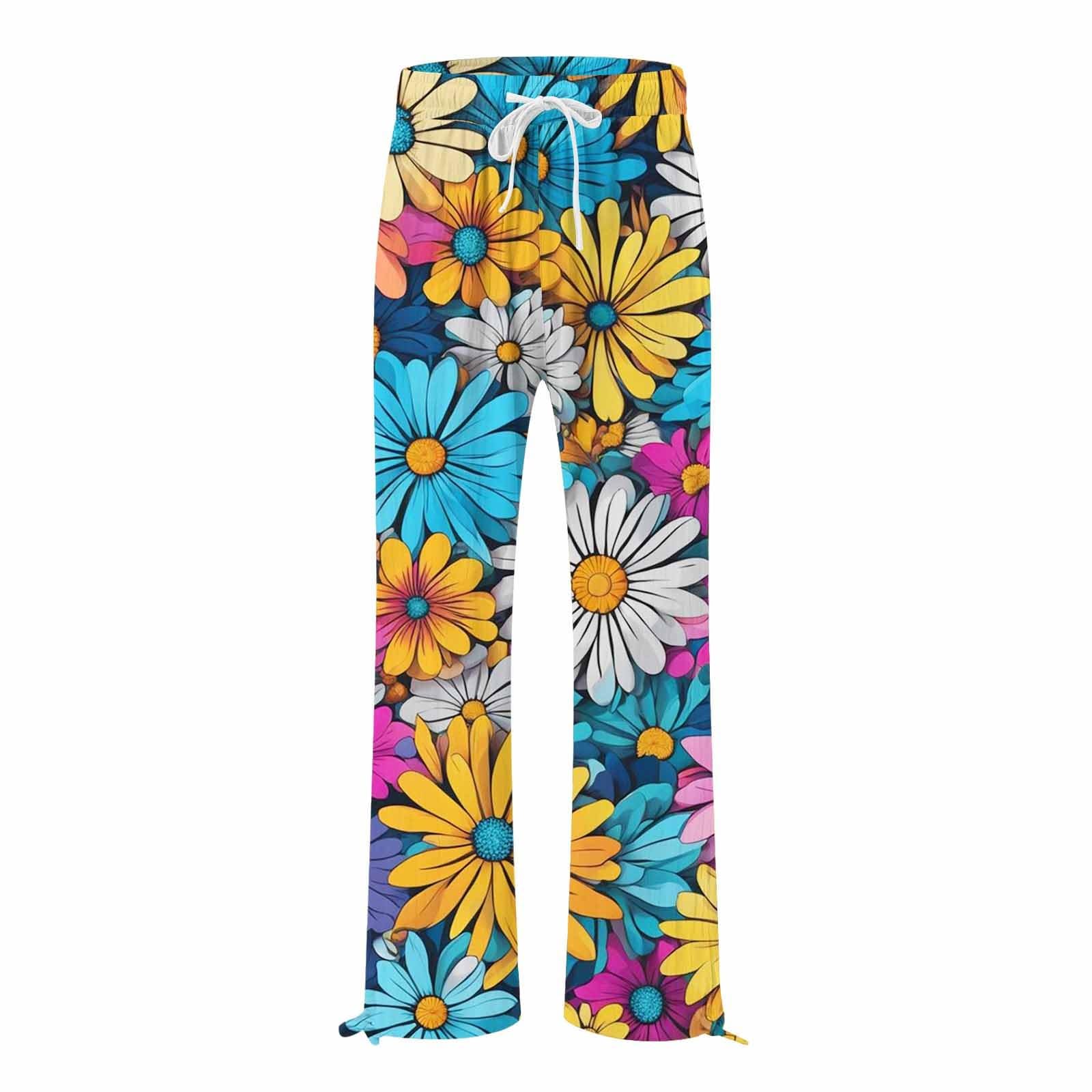 Pantalones de Mujer Pierna Ancha Casual Ligero Casual Cintura Alta Elástico