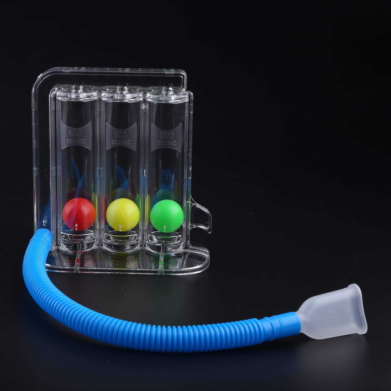 Spirometer Lung Exerciser For Deep Breathing, 3 Color Coded Balls, 600cc-1200cc Capacity, Clear Breath Measurement System - Portable Breathing