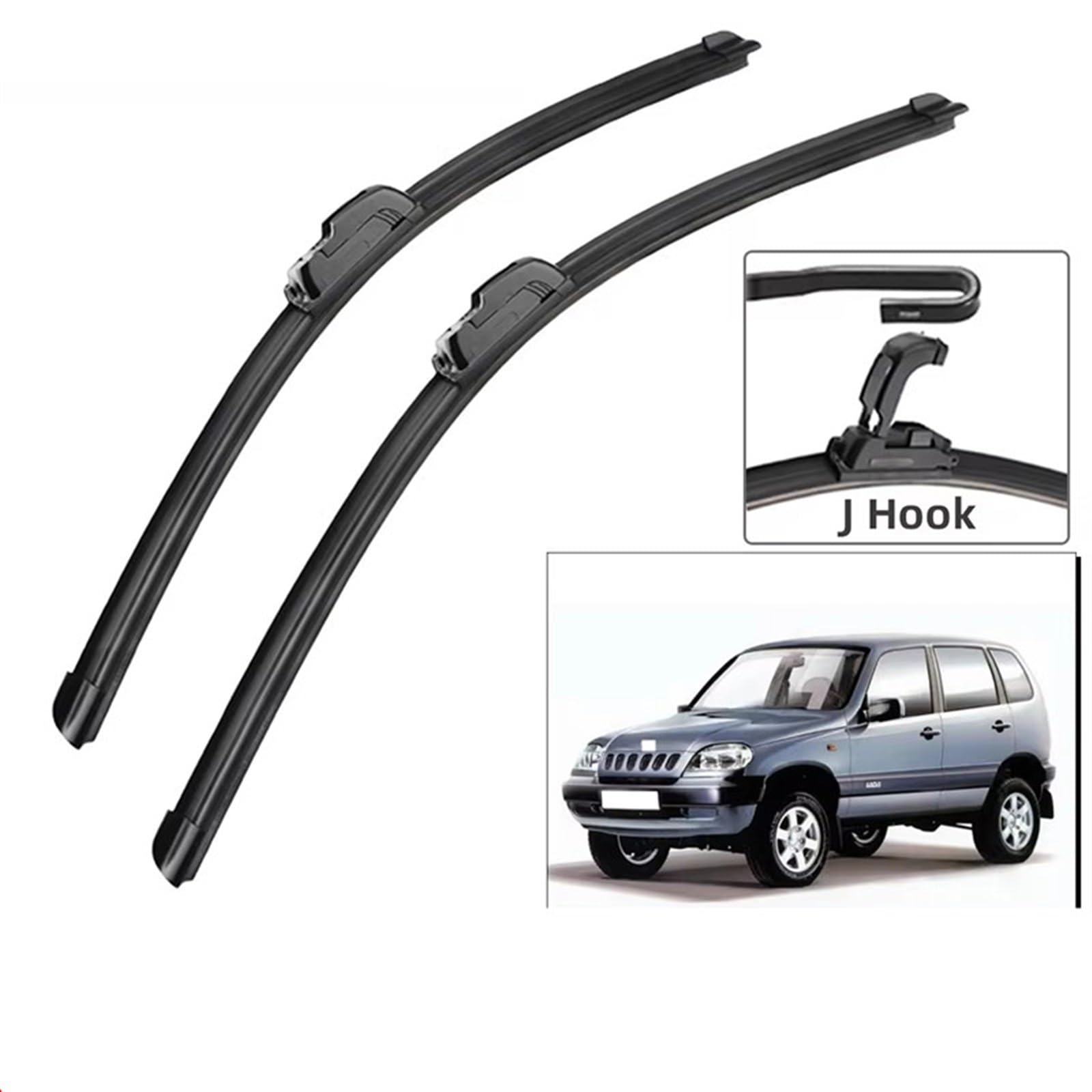 Spazzola Tergicristallo Compatibile con Lada per Niva 2123 2002 2003 2004 2005 2006-2012 Accessori per Auto Spazzole Tergicristallo Anteriori Tergicristalli Ganci U per Tipo J 20"+20"