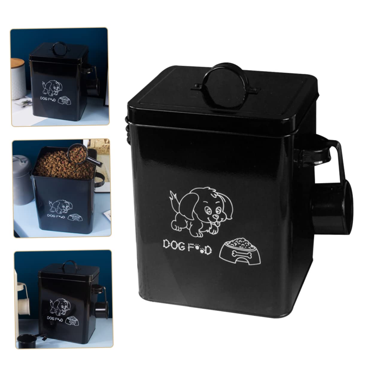 ORFOFE Contenedor para Almacenar Alimentos para Mascotas de 5l Diseño Hermético y Tapa, Cubo de Metal Galvanizado para Comida Canina en Casa