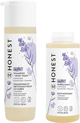 Miniatura 13 de The Honest Company Lavender Calm Foaming Bubble Bath + Hidratante Face + Body Lotion Bundle | Derivado de forma natural, sin desgarros,