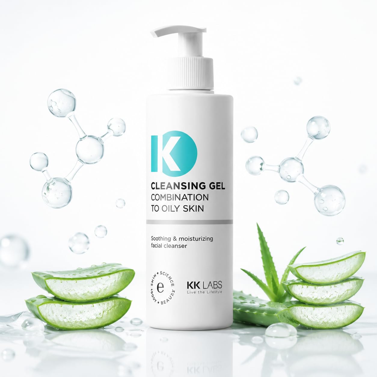 KK Labs Cleansing Gel for Combination to Oily Skin 150ml - Daily Face Wash That Removes Excess Oil, Dirt and Makeup for a Fresh, Clean, Shine-Controlled Complexion, Men and Women