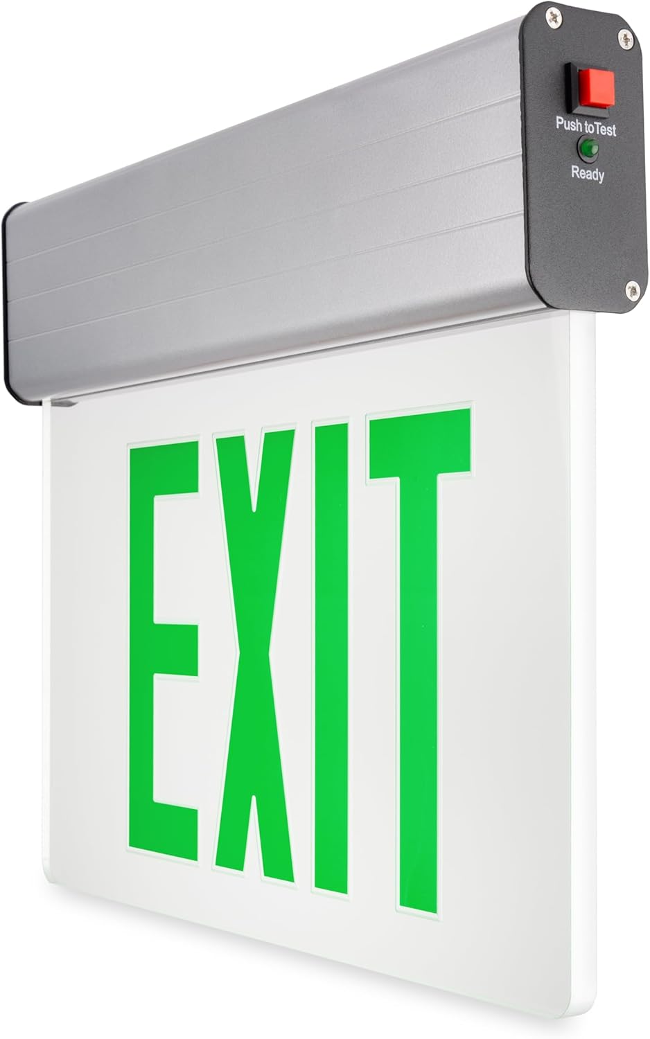 Maxlite EXC-RW-WL LED Exit Light - Thermoplastic, Red Letters, Battery Backup, LED Emergency Exit Sign, White Housing, UL924 Listed for Wet Locations, Dual Voltage 120/277V