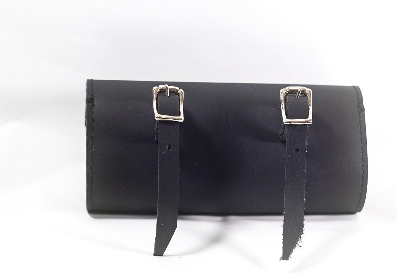 Classic Genuine Leather Saddle Bag Handlebar Frame Bag in Black UK Made Tracked Shipping BROO-BL