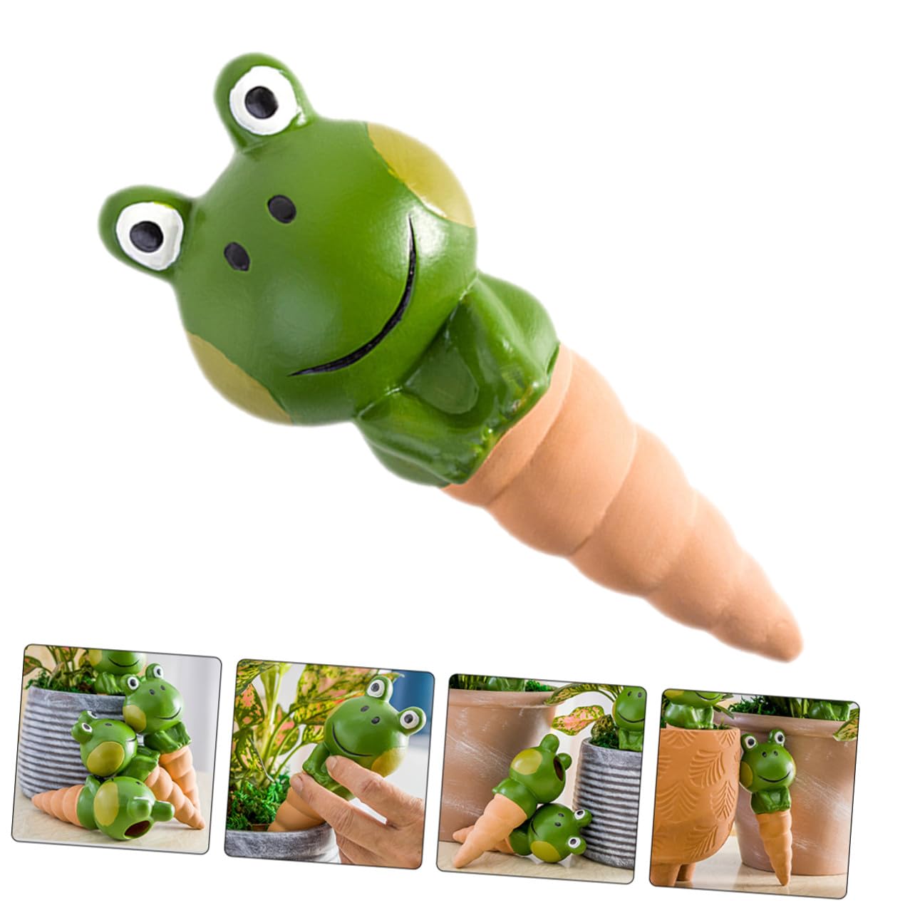 4 Stück Automatische Bewässerungskugeln Frosch Design Pflanzenspikes für Zimmerpflanzen und Garten Selbstbewässernder Wasserspender für Innen Außenpflanzen