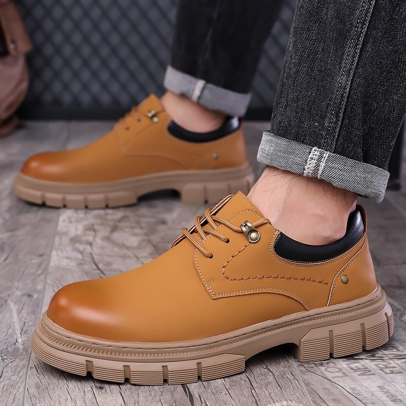 The Style YNA195 męskie buty oksfordzkie ze skóry bydlęcej, Brązowy, 42 EU