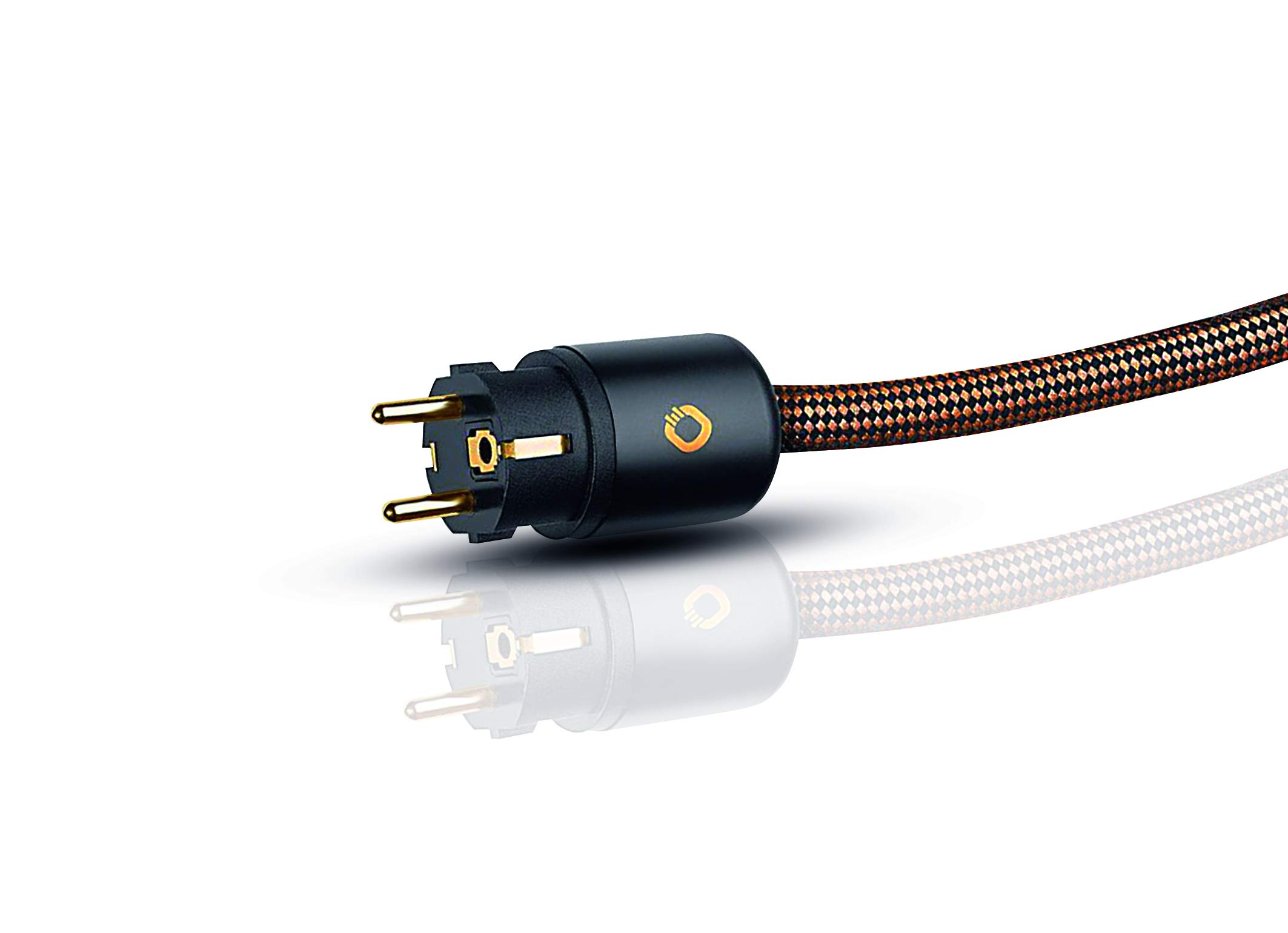 Oehlbach Kabel zasilający XXL Powercord High End - HPOCC kabel zasilający o przekroju przewodu wewnętrznego 4 mm² i 2-krotnym ekranowaniu, certyfikat VDE - wtyczka C15 (Schuko) na CEE7/7-5 m, sepia