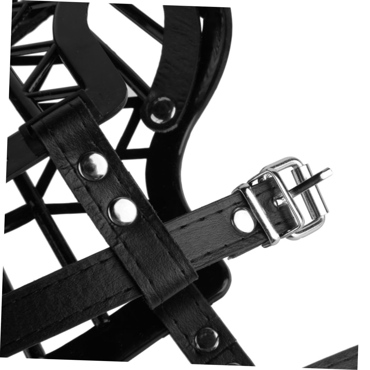 FRCOLOR Muselière pour Chien de Panier en Plastique Noir S Sangle Réglable en Cuir Usage Sûr et Confortable Quotidien