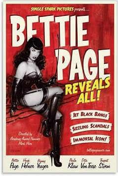 Vintage Movie Poster Bettie Page Poster Decorative Painting Canvas Wall Art Living Room Posters Bedroom Painting 24x36inch NO Framed