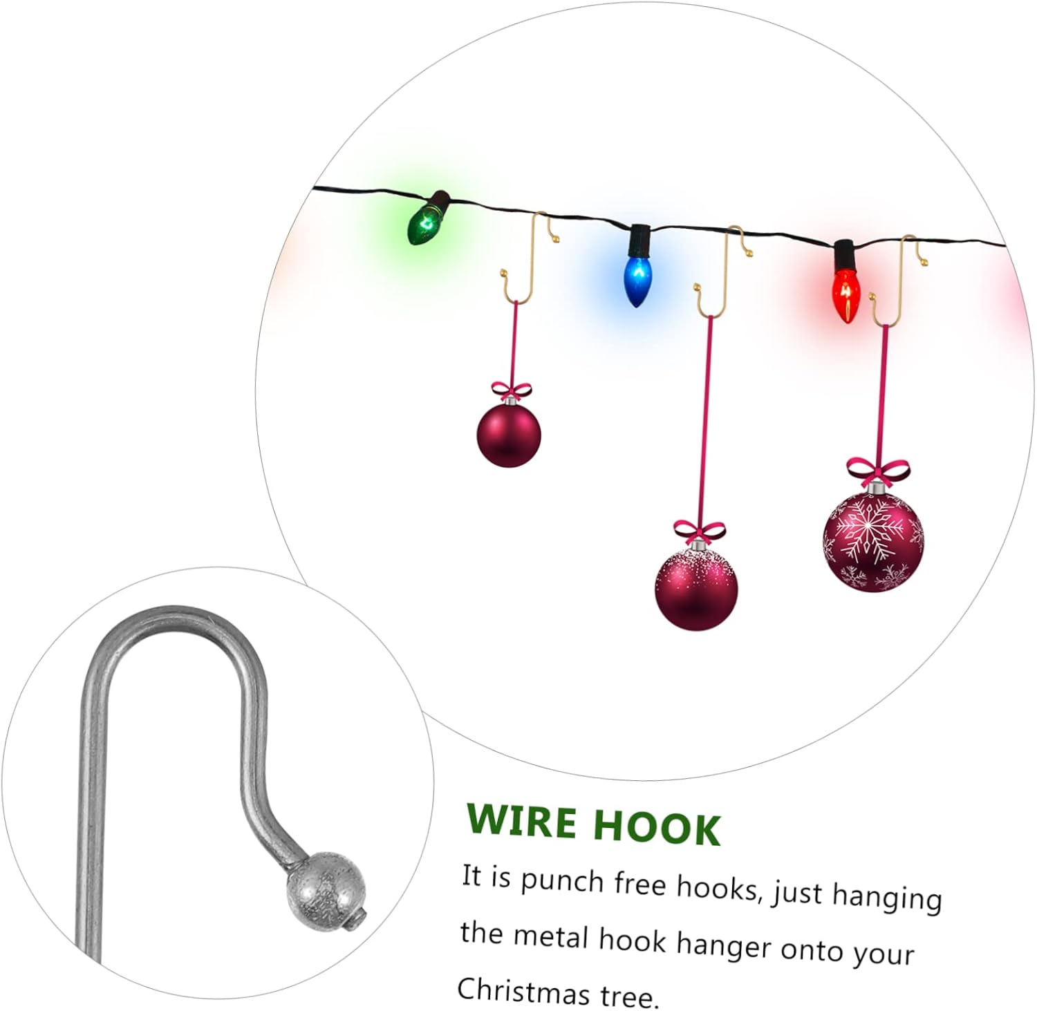 Garneck 120pcs Christmas Tree Hooks Sturdy Metal Hangers for Ornaments Decorations for Xmas Tree Holiday Parties Material for