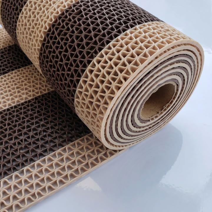 Image of TIB Anti Skid Waterproof PVC Rubber Mat for Bathroom, Floor, Swimming Pool, Shower, Entrance & Rainy Areas | Multipurpose Dual Colour Floor Mat,4x20 Feet,Beige & Coffee