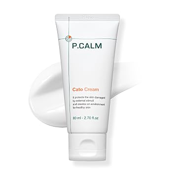 P.CALM Cato Cream | Glutathione & Centella Asiatica for Barrier Repair, Moisturizer for Blemish Marks & Deep Hydration, Daily Face Cream for Sensitive Skin | Korean Vegan Skincare, 80ml / 2.70 fl.oz