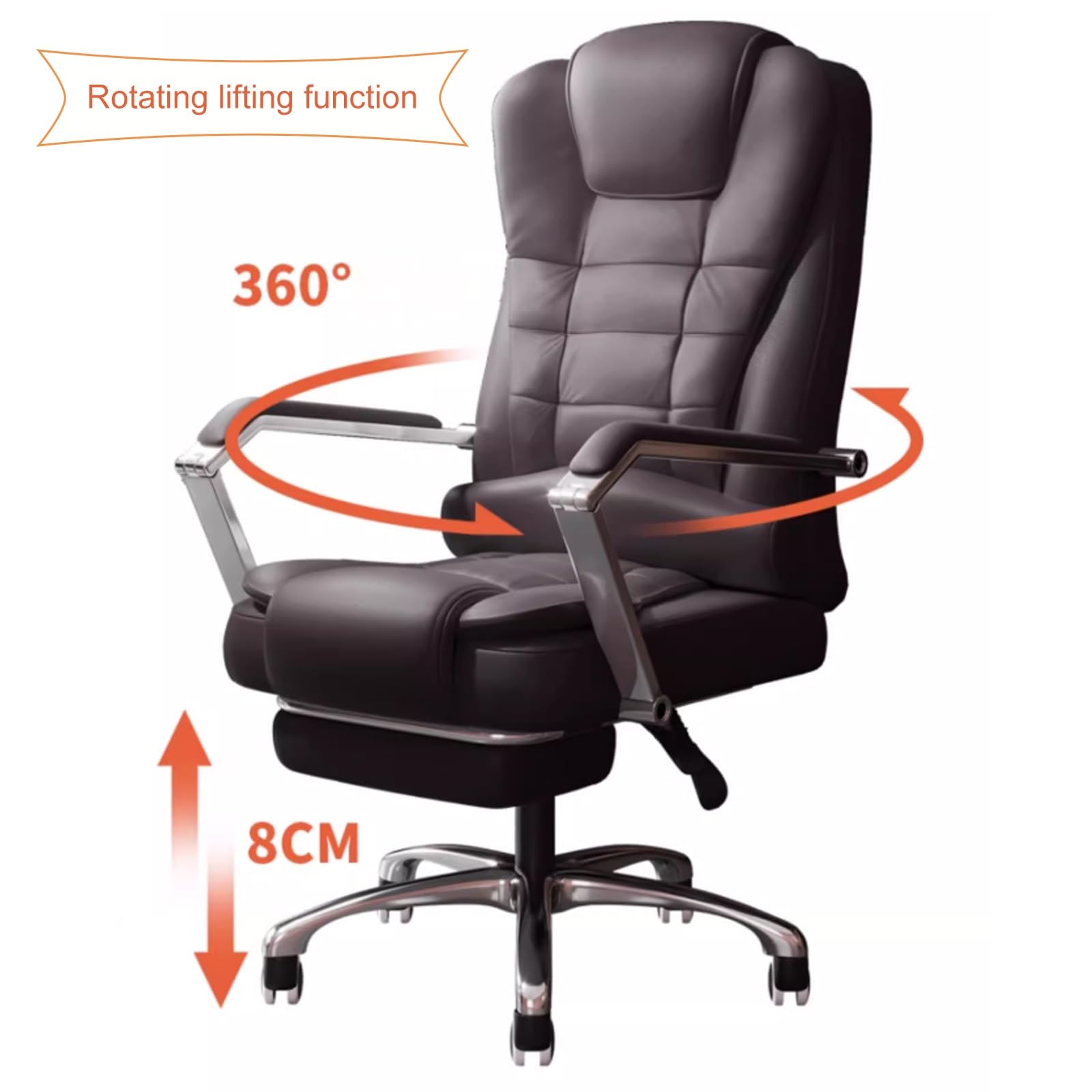 Sedia da gioco ergonomica in pelle PU con braccio regolabile di collegamento supporto lombare sollievo dalla fatica, ideale per casa, ufficio, giochi e sessioni di studio.