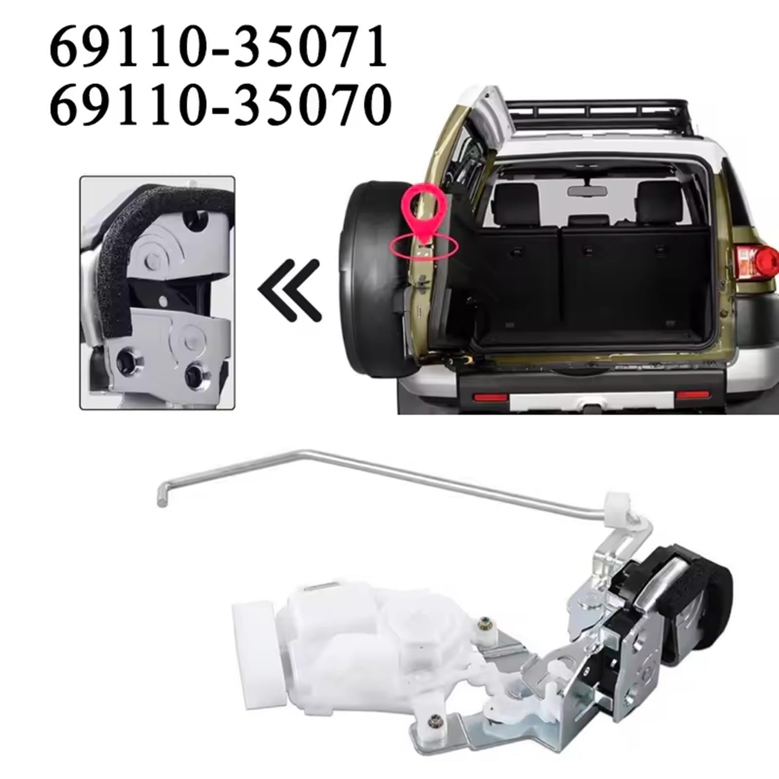 Cerradura Maletero Para Toyota Prado LC120 2002-2009 – Reemplazo OEM 69110-60170/60171 | Pestillo De Puerta Trasero