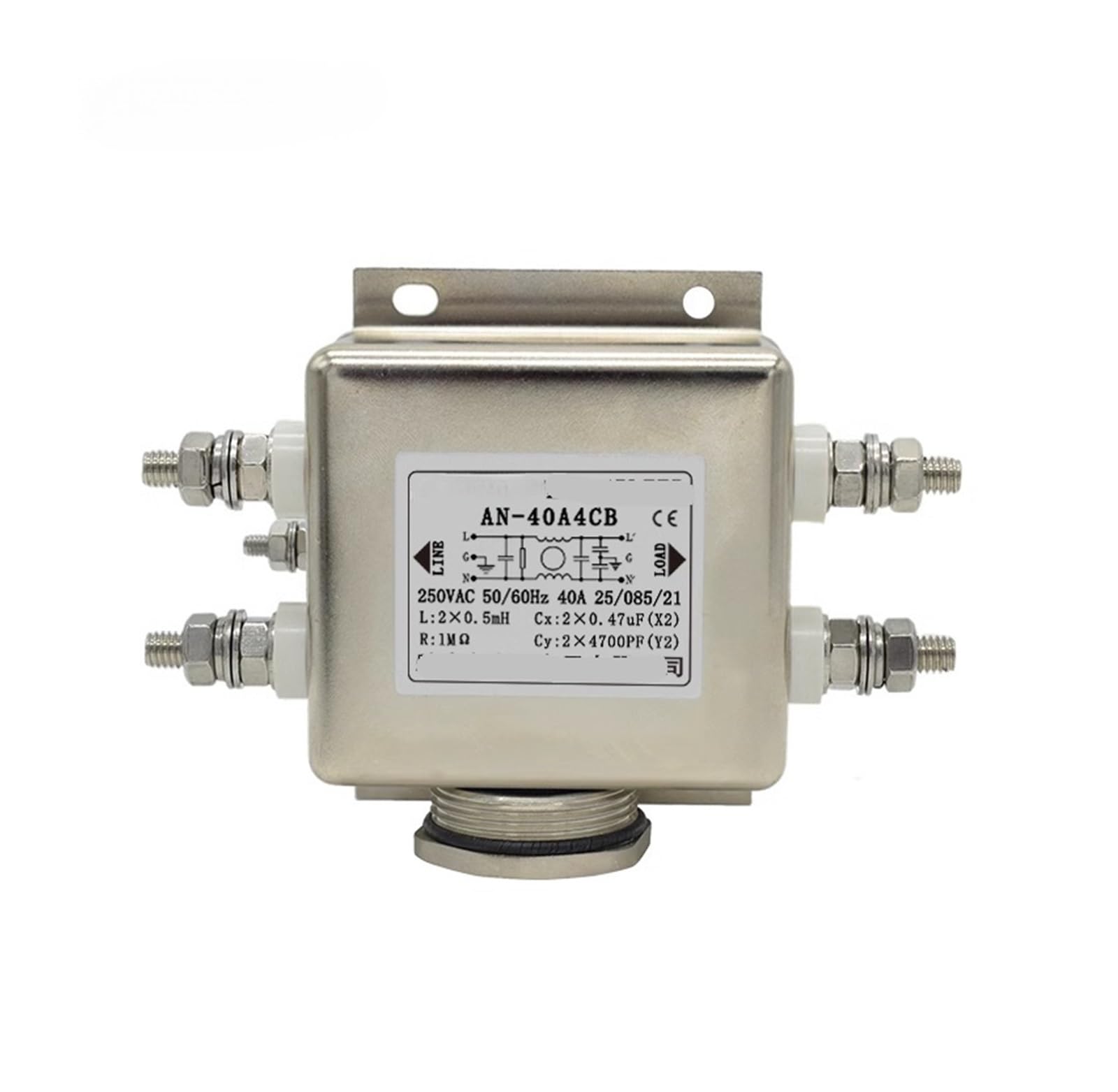 Filtre d'alimentation CA monophasé 40A élimine les parasites AN-40A4CB