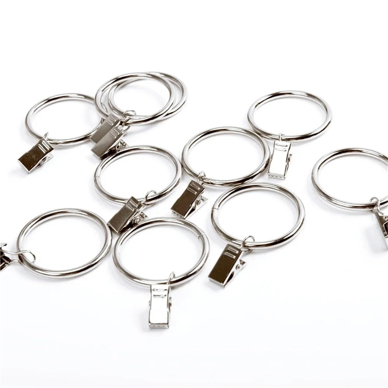 Duschvorhangringe Silberne Vorhangringe mit Clips, Metall, Badezimmerzubehör, Wohndekorationsring(40 Pieces)