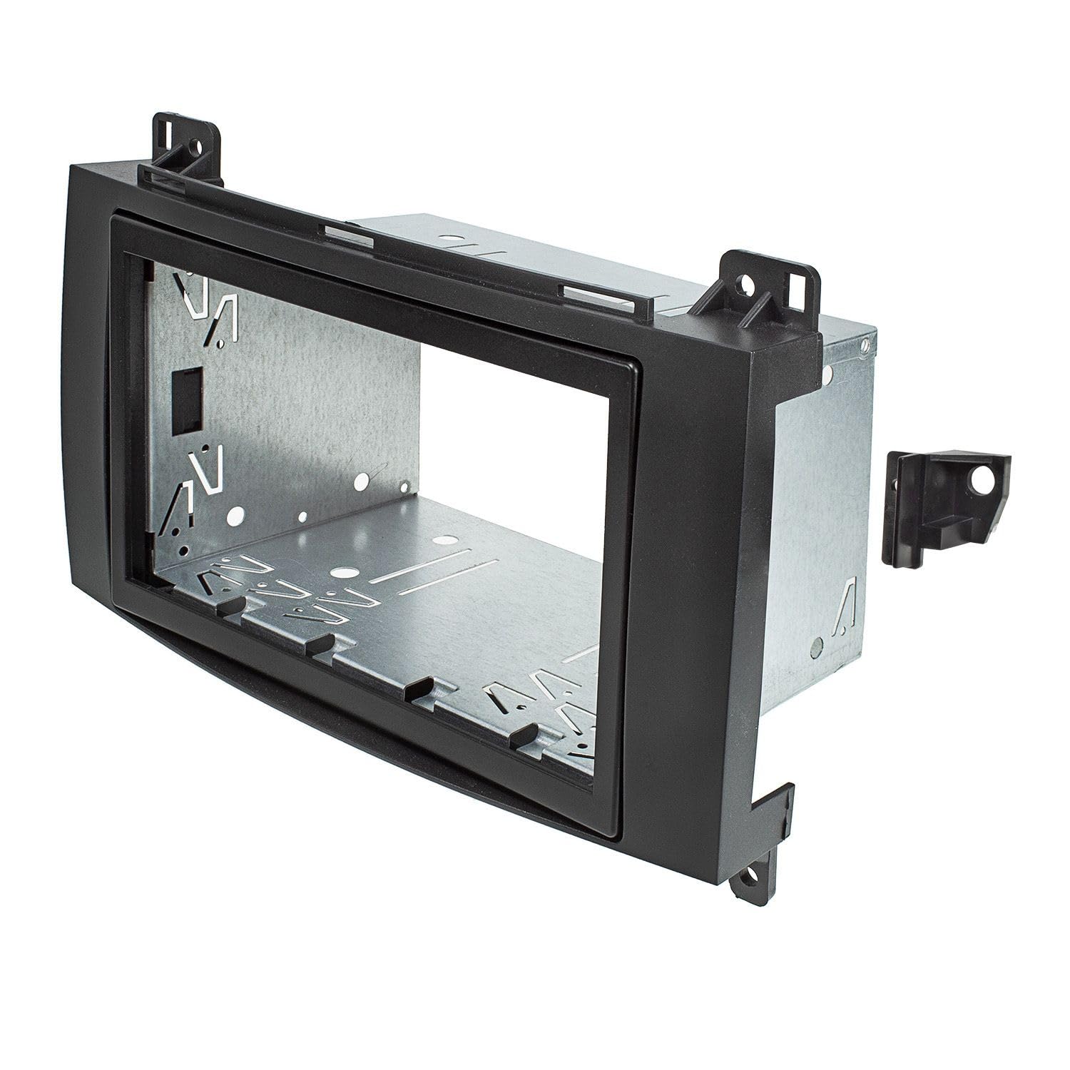 tomzz Audio 2434-029 Doppel DIN Radioblende Set kompatibel mit Mercedes A W169 B W245 Sprinter W906 Vito Viano W639 VW Crafter schwarz mit Einbaukit