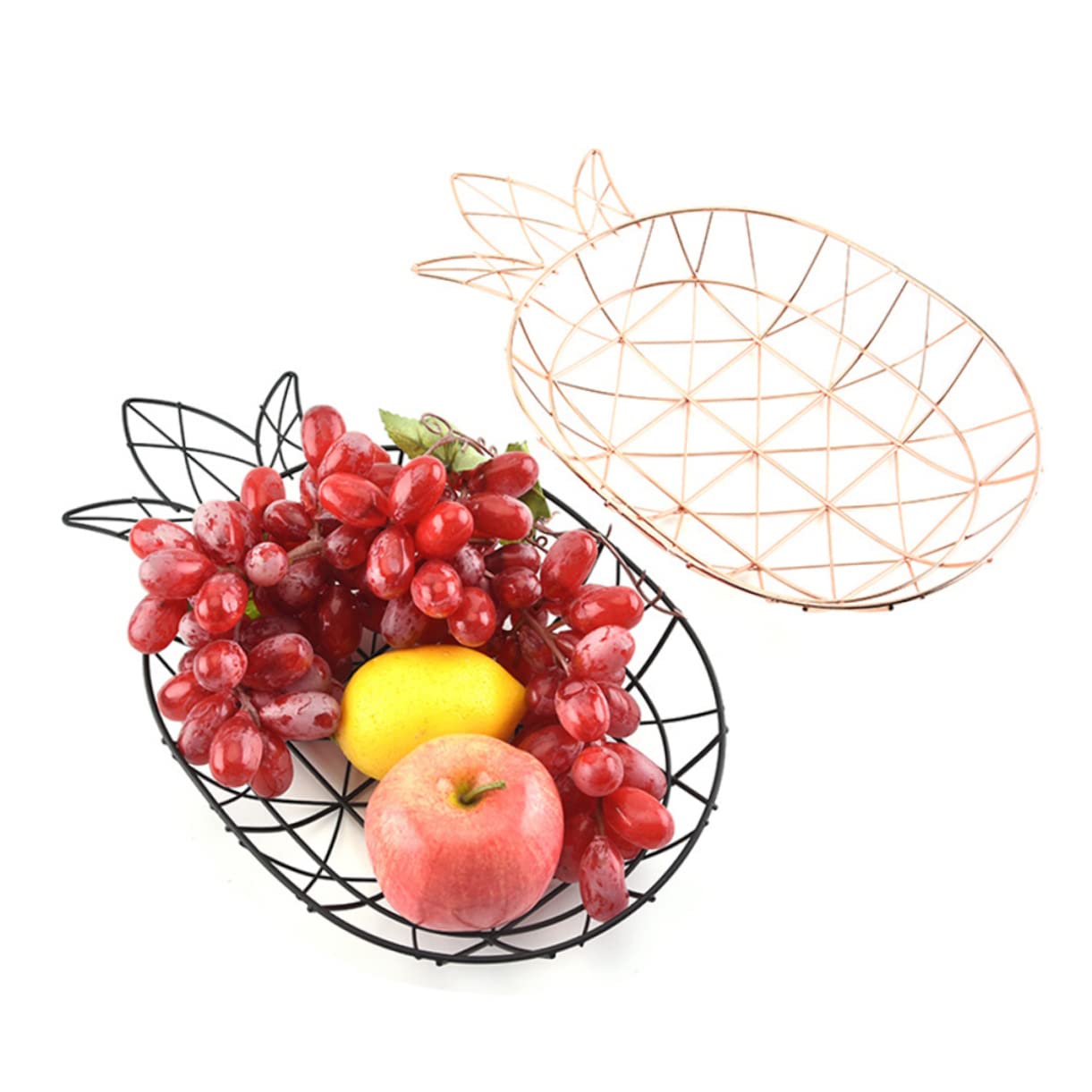 TOPBATHY Cestino Portaoggetti Per Verdure A Forma Di Ananas in Oro Rosa Capacità Organizer Per Snack Da Cucina
