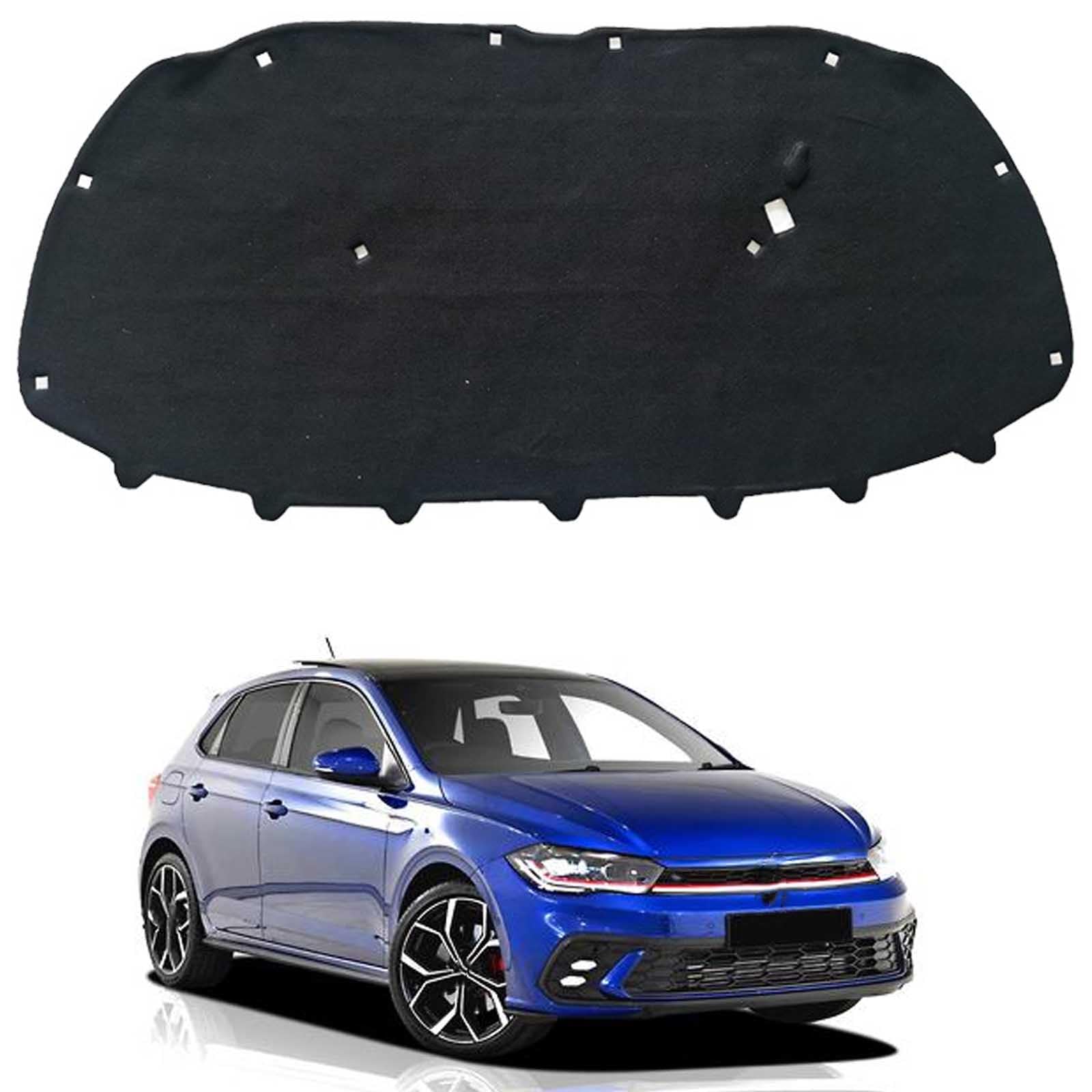 Papep Normal Heat Shield & Soundproof Cotton For Volkswagen Polo 2011-2019, Bonnet Engine Insulation Mat, Noise Reduction Thermal Liner Cover For Car Hood