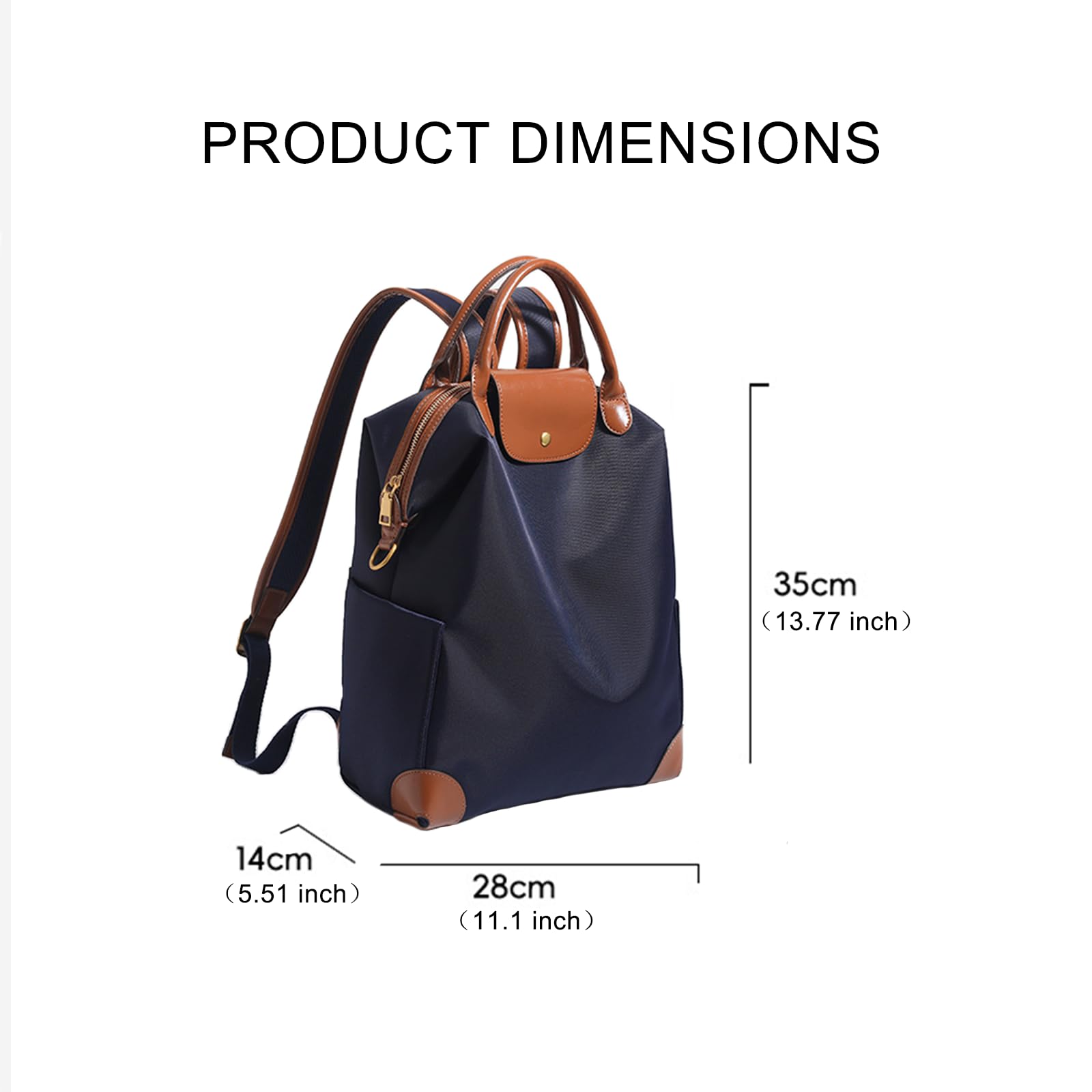LANMOU Mochila Mujer, Bolso Mochila Mujer, con Correa para Fijar al Equipaje, 2 en 1 Bolsos de Mujer, Cuero Sintético Duradero, para Trabajo, Viaje y Uso Diario
