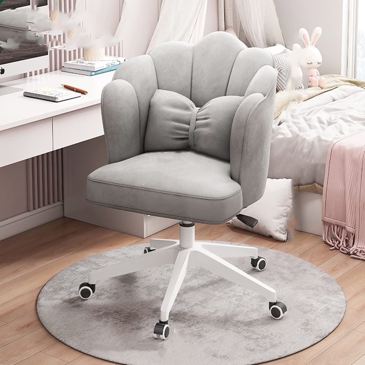 Amazon | オフィスチェア 腰クッション付き360度回転 昇降機能