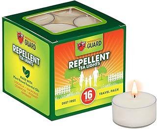 Mosquito Guard Tealight Citronella Candles 16 Pcs - Mosquito Repellent Outdoor - Mosquito Repellent for Patio - Plant Based Mosquito Repellent Candles