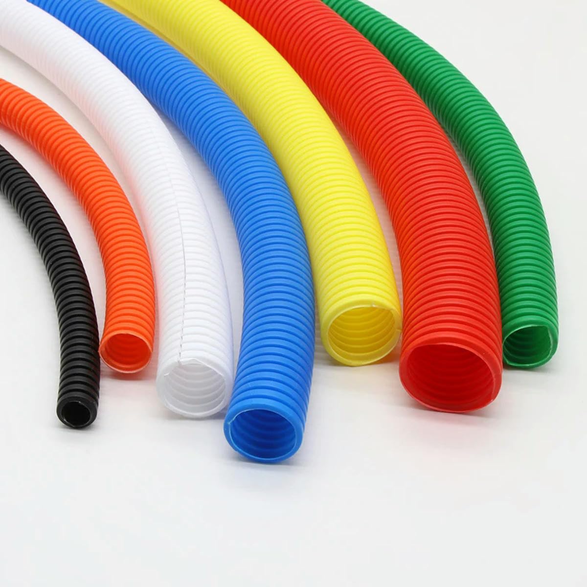 1/5/10M 7,5 mm-34,5 mm PP Tubo Corrugado Aislado Manguera de Alambre Manguera roscada Tubo Corrugado de plástico Funda Protectora-Gris Abierto-AD 34,5 x ID 29 mm-10 Metros
