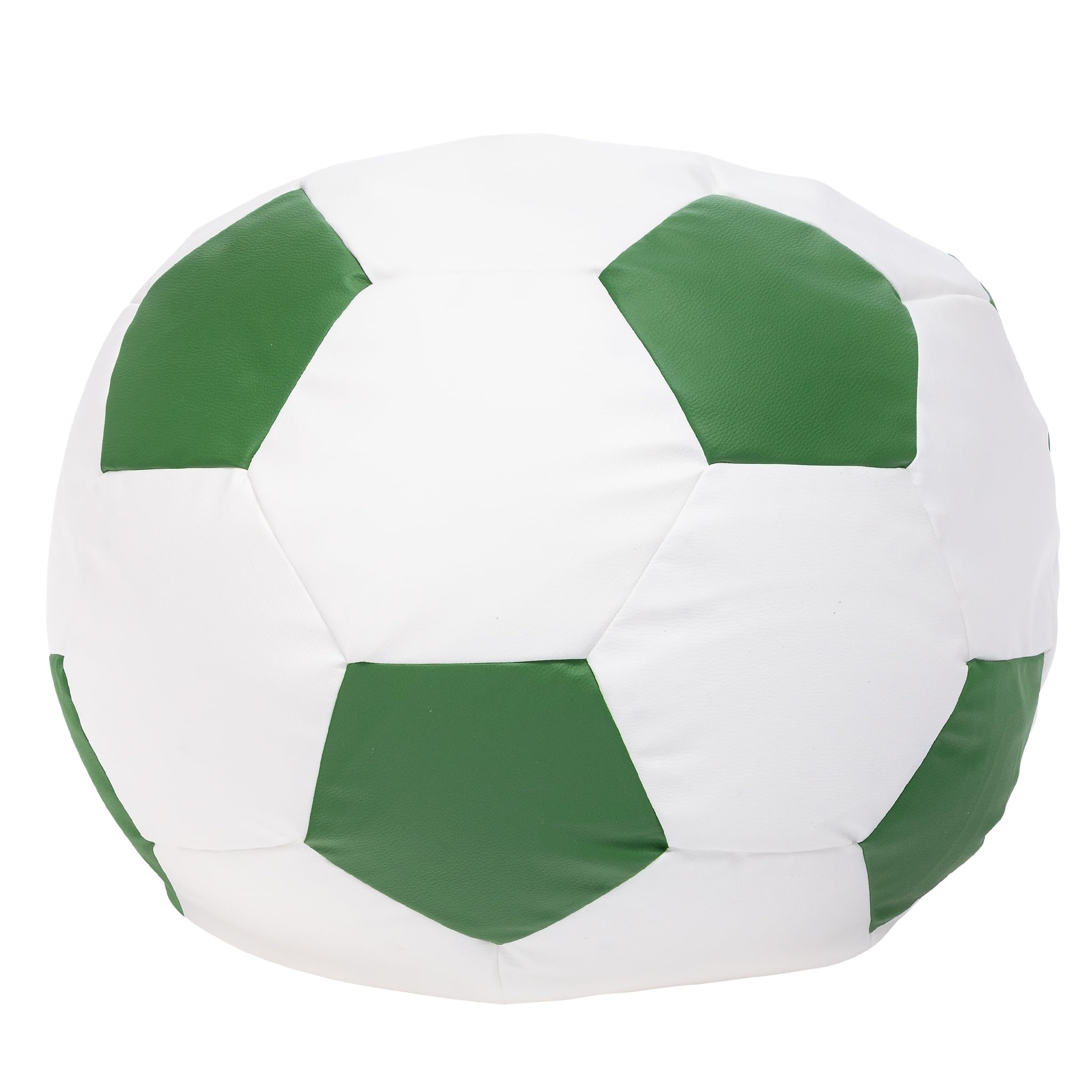 Ecopuf Football Pouf L - Pouf Chambre Ballon de Foot en Simili Cuir - Génial pour Les Fans de Football, Les Enfants - Pouf Salon - Pouf Enfant