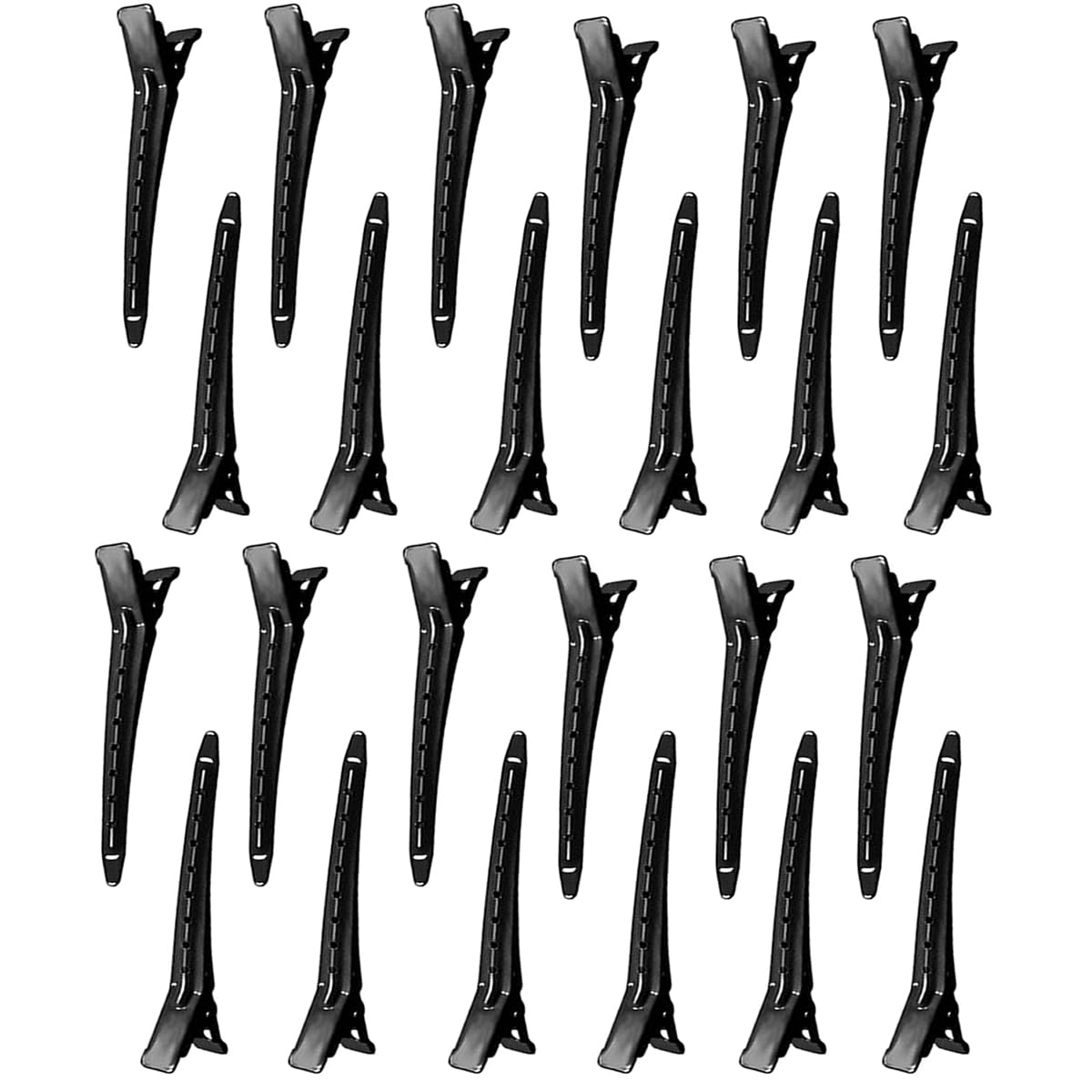 EnteBill Haarspangen (24 Stück) - Alligator Clips, 8,5 Cm, Silber, Für Styling, Färben, Friseurbedarf