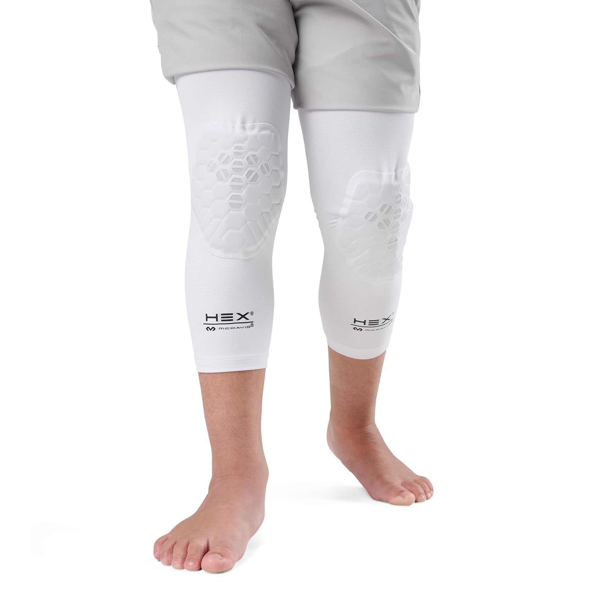Knee Compression Sleeves: McDavid Hex Knee Pads Compression Leg Sleeve for Basketball, Volleyball, Weightlifting, and More - Pair of Sleeves