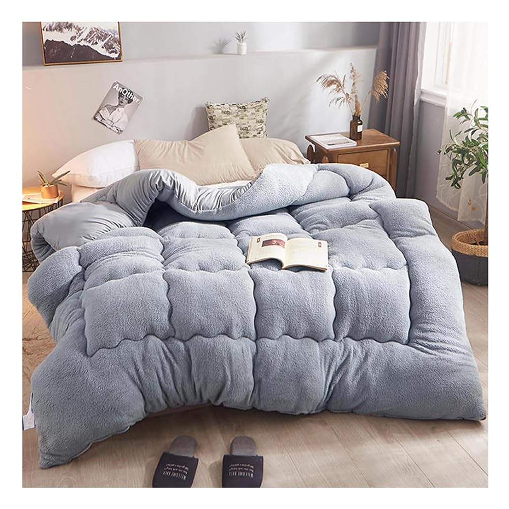 Mosnesrt Edredón Algodón Invierno, Edredón De Microfibra Terciopelo Y Borreguito, Cálido Gruesa Engrosado Otoño E Invierno Manta Reversible con Borreguito, para Clima Frio, 200x230cm (4kg)
