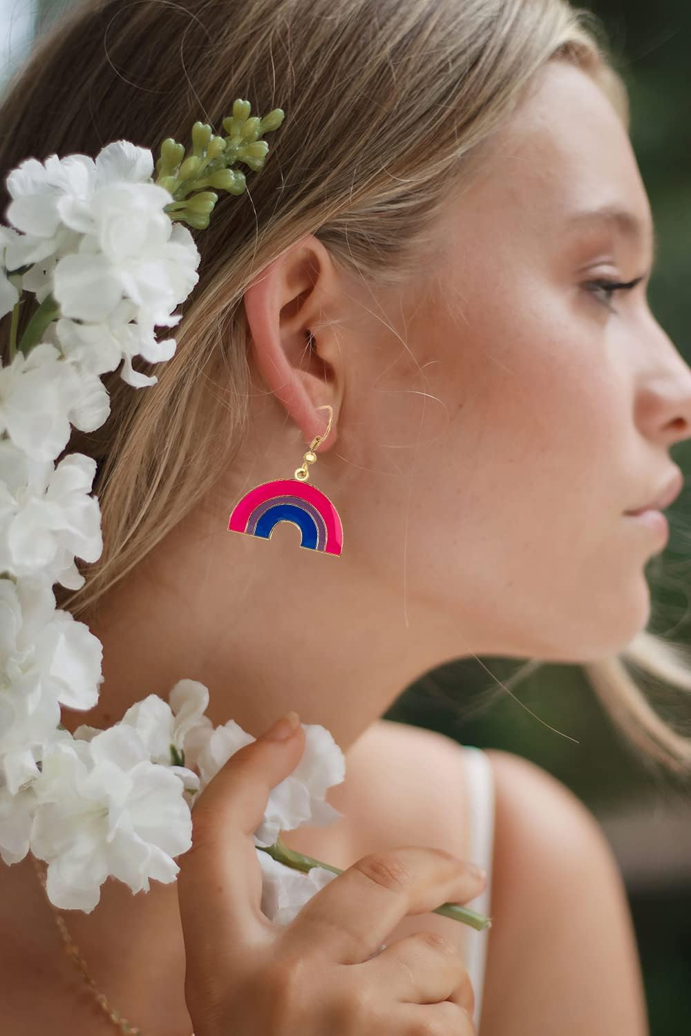 Bisexual Pride Rainbow Shape Dangle Earrings Gay and Lesbian LGBT Pride Gifts Rainbow Jewelry - Image 3