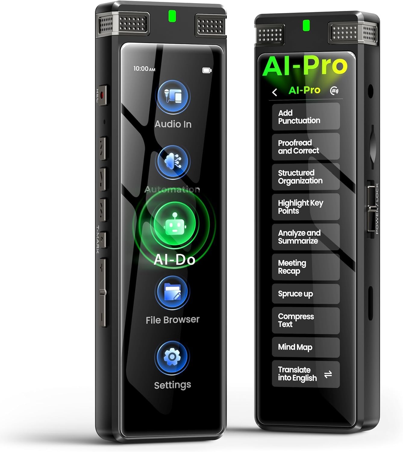 Gravador de voz AI de 8 GB, gravador de voz digital TIMMKOO com reprodução, transcrição