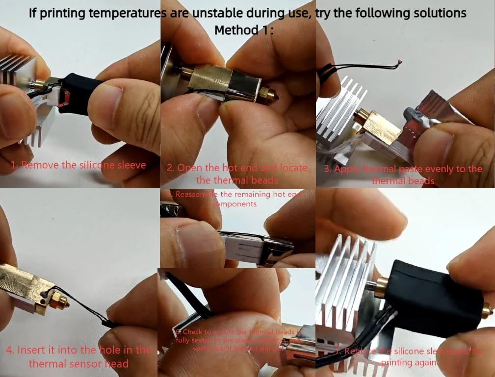 Ceramika Hotend 0,4 mm do Centauri Carbon Print Head Extruder Zestaw z silikonowym rękawem, szczotką silikonową, dyszami 0,2/0,4/0,6 mm, igłą czyszczącą, kluczem, smarem termicznym