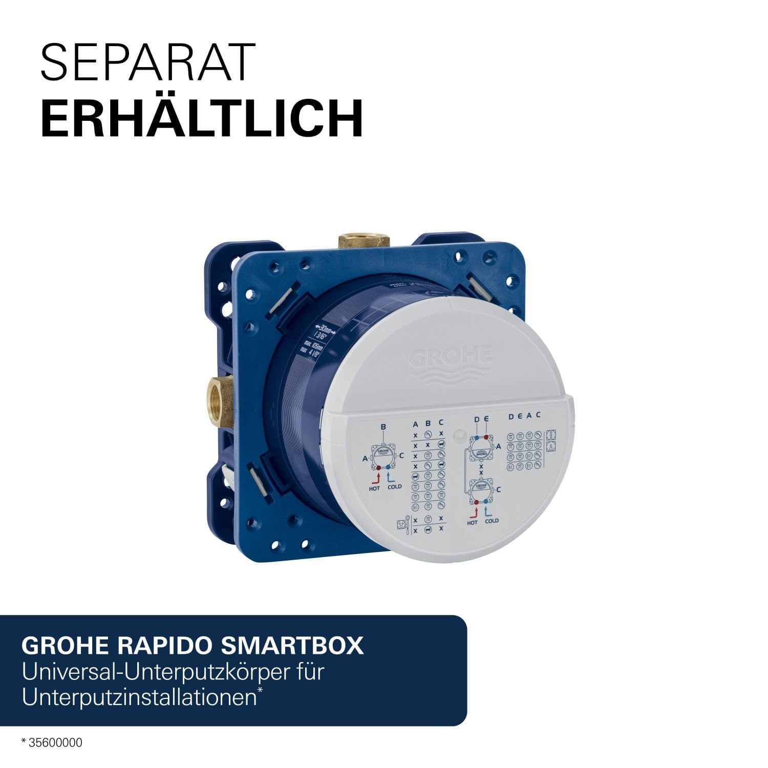 GROHE Lineare - Grifo de baño/ducha empotrado con inversor de 2 vías (palanca metálica, cartucho cerámico 46mm, sin cuerpo empotrado), negro mate, 240642431