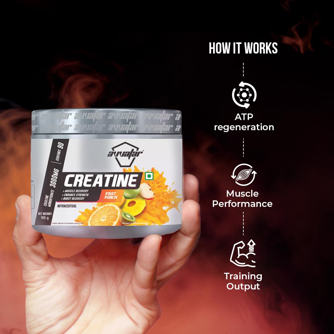 avvatar Creatine Monohyderate (105g, Fruit Punch) 4