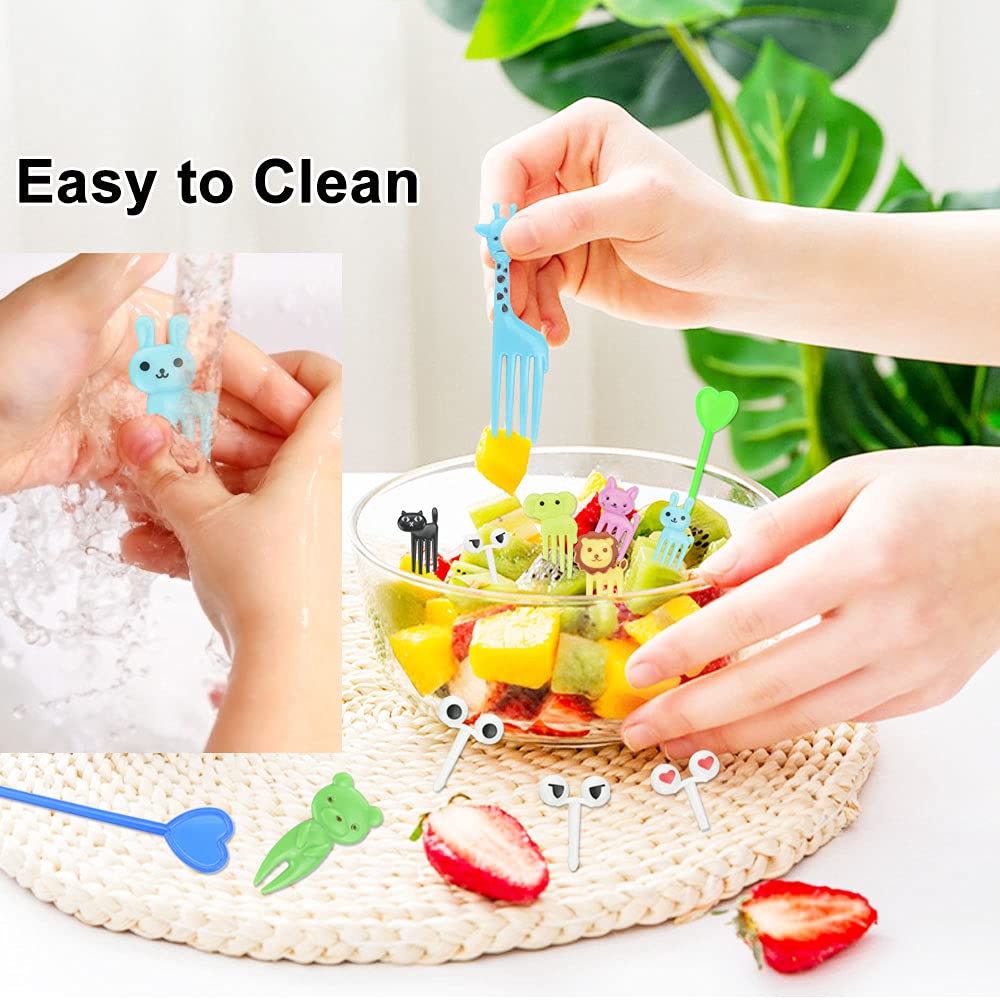 18 Pièces Fourchette à Fruits Enfant 3D Dinosaures Pour Animaux Mini