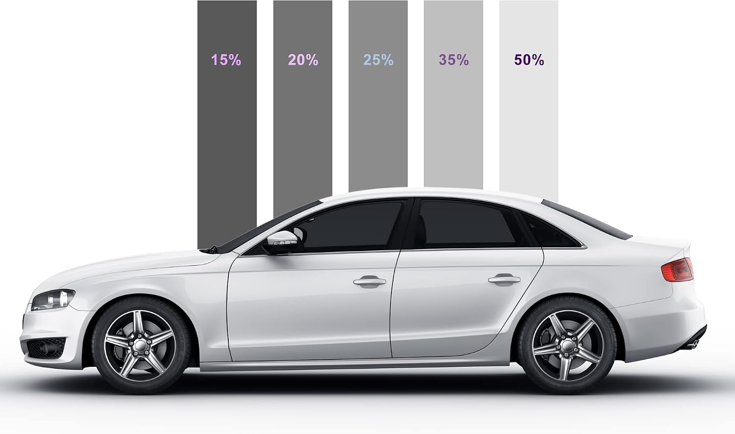 X AUTOHAUX Car Window Tint Film 25% VLT 50x300cm Car Window Tint Universal Fit Protection Privacy Heat Block Scratch Resistant