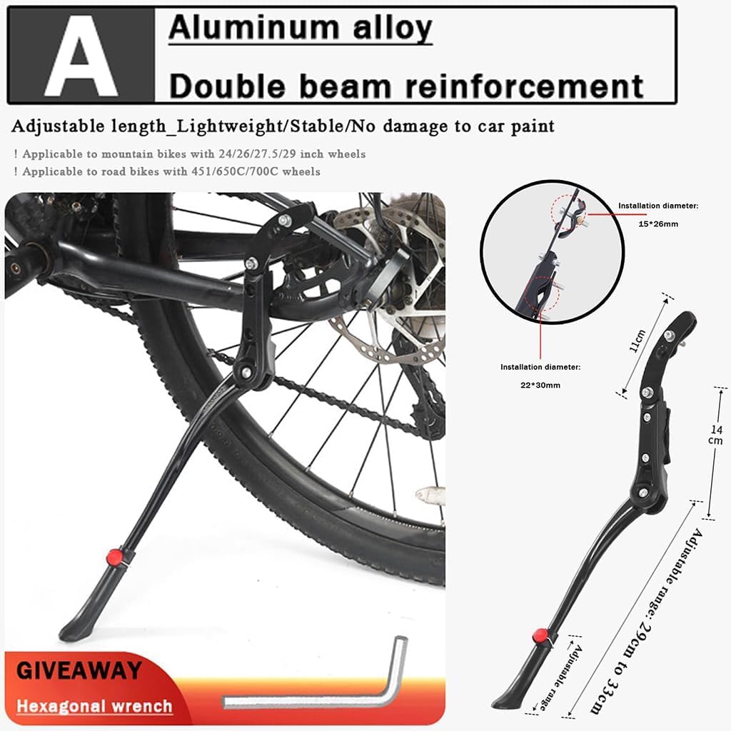 ghost kick stand rear 40mm hinterbau fahrradständer 26-29 zoll schwarz WWITH für E-Teru Universal 2018–2026, Leichter Einstellbarer Bike Kickstand Aluminium Rutschfester und Stabiler Fahrrad Seitenständer,B/24-29 Inch Wheels Sport & Freizeit Variante:orange Kategorie_Trekkingbike Turbo 1980 und Flite