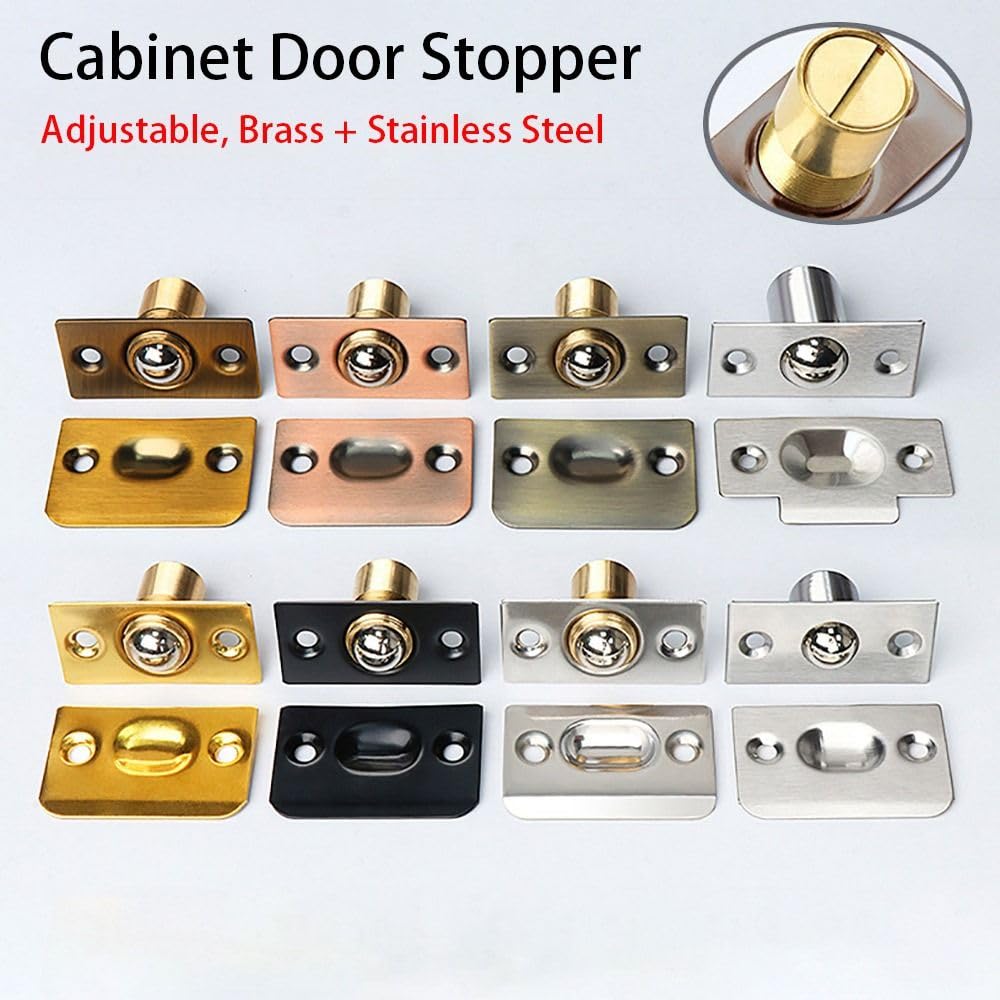 2Pcs Adjustable Roller Stainless Steel Ball Door Spring Catch Lock Internal Latch Set Cabinet for Adjustable Hardware - Image 4