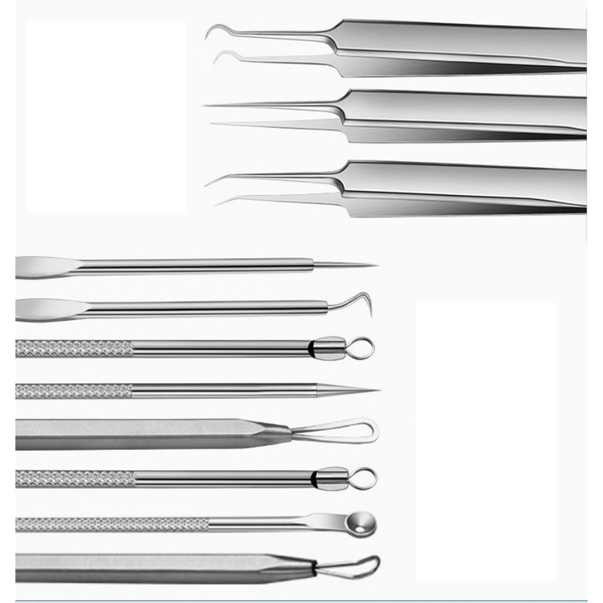 Professional Blackhead Remover Tool Set, 13 Piece Stainless Steel Comedone Extractor Kit with 10 Alcohol Swabs