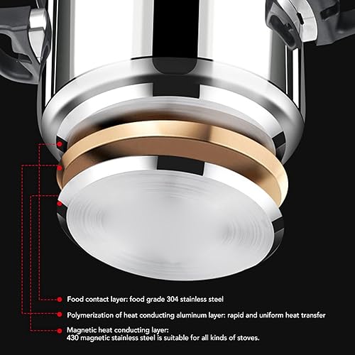 Miniatura 3 de Olla a presión grande, práctica olla a presión multifuncional de acero inoxidable para cocina, adecuada para cocina de gas y inducción, universal