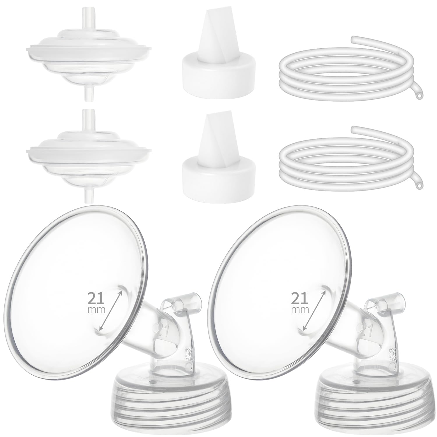 Belmikal Breastpump Parts Compatible with Spectra S1 S2 9 Plus Motif Luna Ameda MYA Cimilre 21mm Flange Valve Tube Backflow Protector Replacement Kit