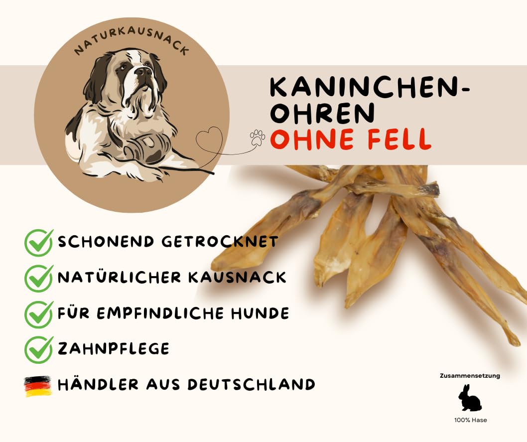 Warnick's Hundesnack Kaninchenohren getrocknet - 2 kg
