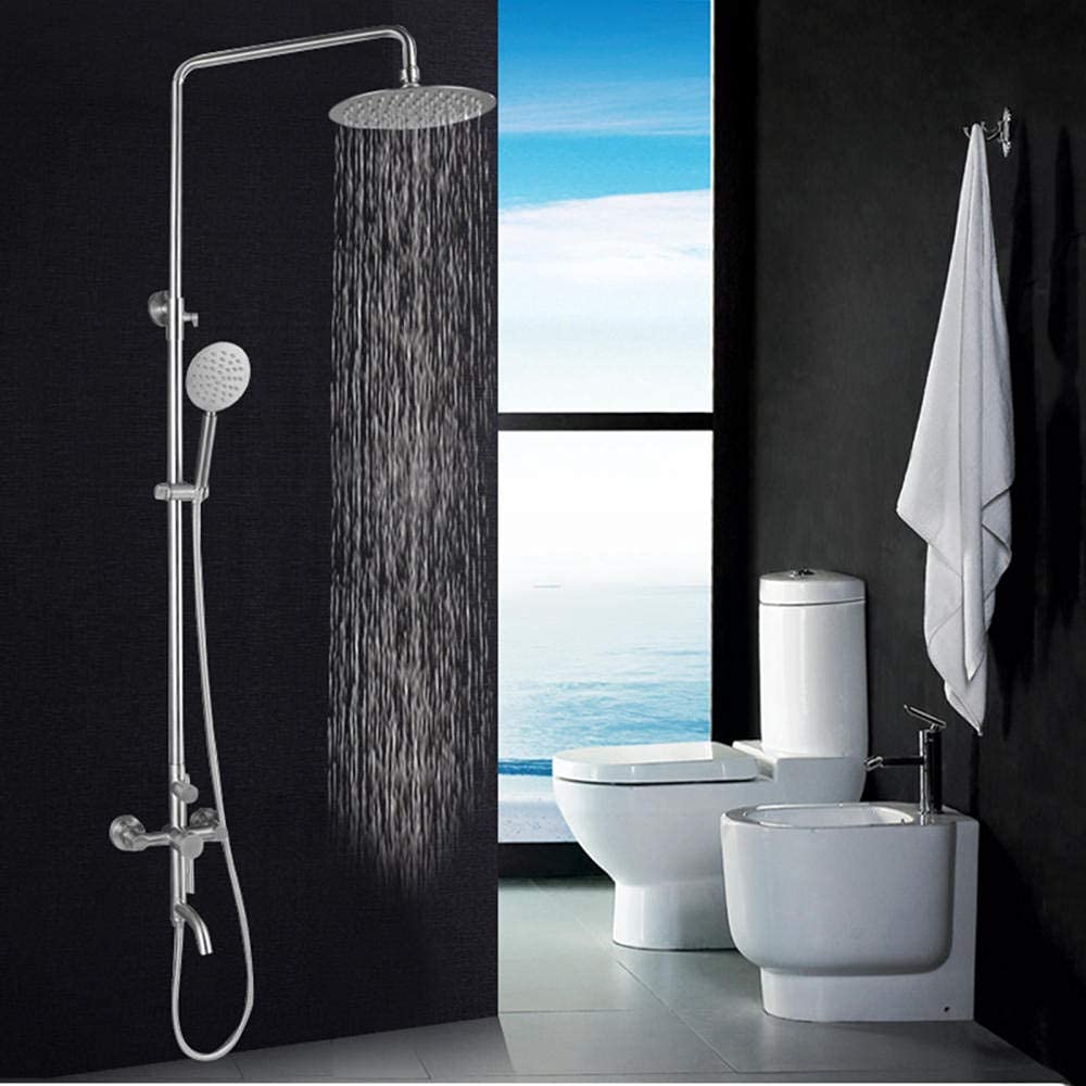 Sjdopulse Shower Kits With Overhead Shower, 304 Stainless Steel Wire Drawing, Multifunctional Rotating Water Outlet, Multifunctional Shower Mixer Set