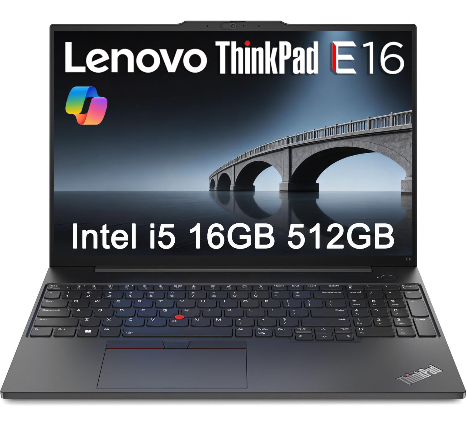 Lenovo ThinkPad E16 Business Laptop (16" FHD+ Display, Intel 13th Gen i5-1335U, 16GB RAM, 512GB SSD), Backlit Keyboard, Fingerprint Reader, FHD Webcam, Ethernet, Wi-Fi 6, Win 11 Pro, Black, 2024