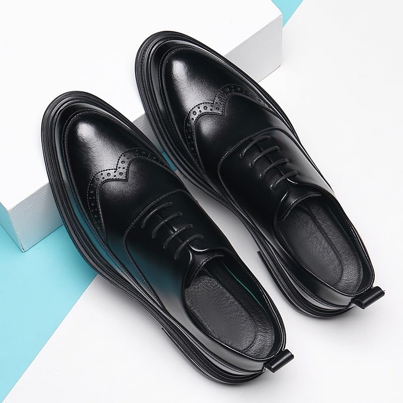 Mens 6cm Invisible Height Increasing Elevator Shoes Dress Oxford Shoes for Men Men's PU Leather Oxford Shoes Classic Lace-up Formal Tuxedo Shoes Formal Dress Shoes for Wedding Party Office2
