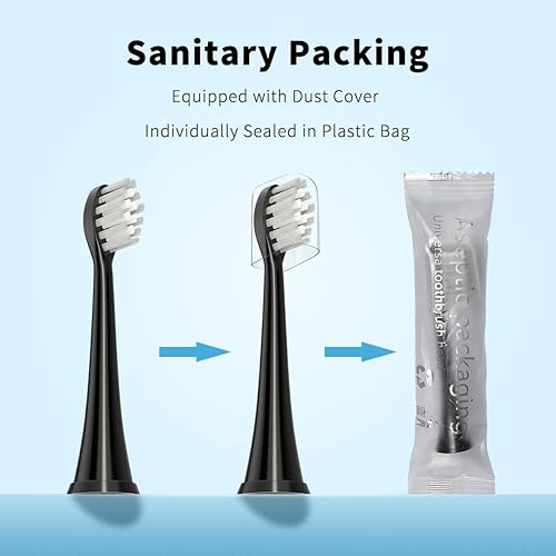 Miniatura 10 de Cabezales de repuesto para cepillos de dientes compatibles con cabezales de repuesto para cepillos de dientes eléctricos TAO, paquete de 5 unidades